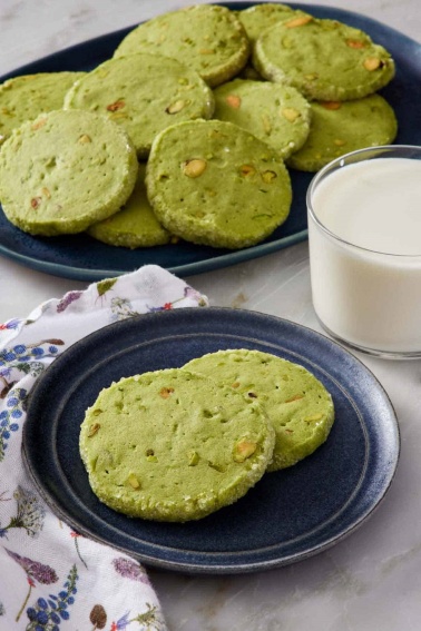 Biscuits à la pistache et au matcha